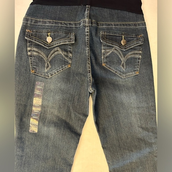 BELLAVIDA Maternity Denim medium wash comfort belly band jeans NWT Sz-S. X10 - Picture 3 of 9